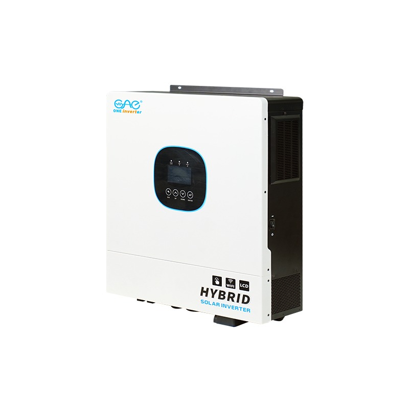 Top One HMS hybrid solar inverter, angled view