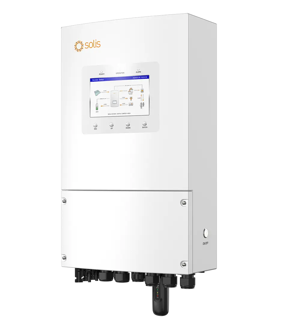 Solis hybrid solar inverter, angled view